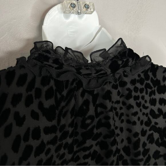 PARKER Top Womens Size Small Black Animal Print Fairy Grunge Mob Wife Whimsigoth - Picture 9 of 12